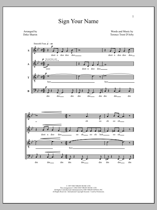 Download Deke Sharon Sign Your Name Sheet Music and learn how to play SATB Choir PDF digital score in minutes