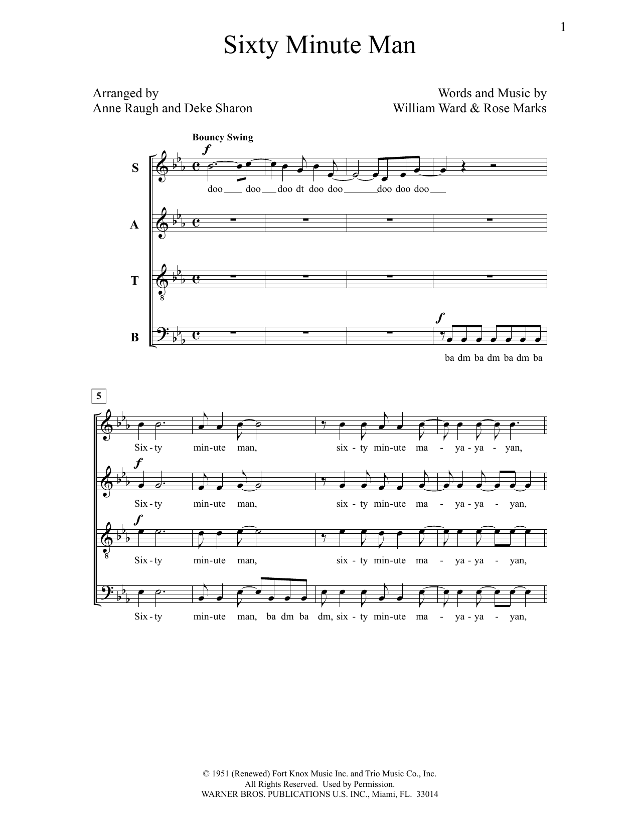 Download Deke Sharon Sixty Minute Man Sheet Music and learn how to play SATB Choir PDF digital score in minutes