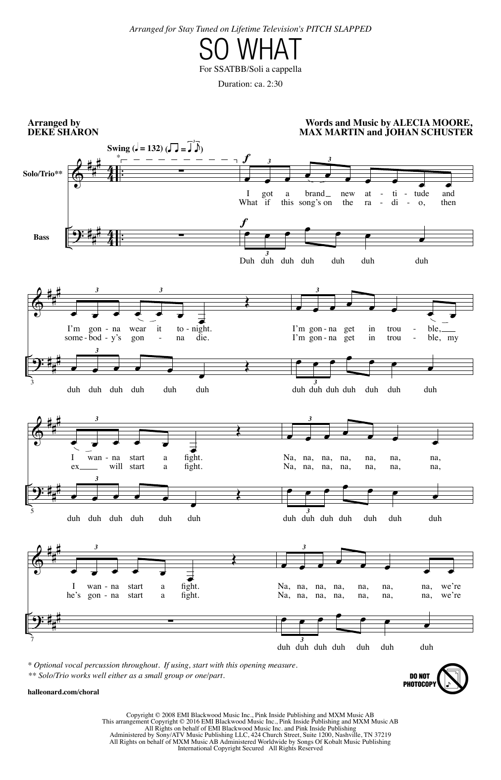 Download Deke Sharon So What Sheet Music and learn how to play SATB PDF digital score in minutes