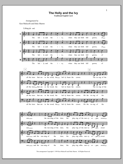 Download Deke Sharon The Holly and the Ivy Sheet Music and learn how to play SATB Choir PDF digital score in minutes