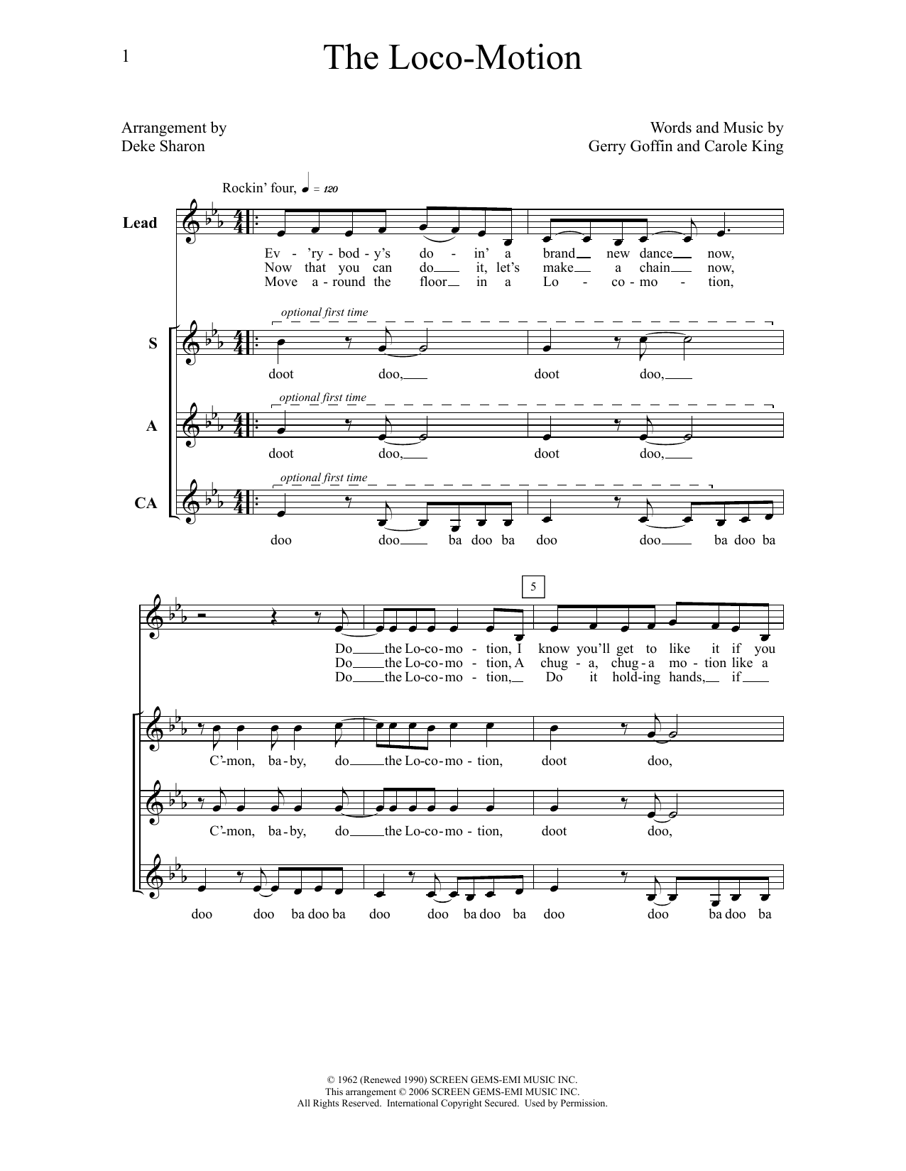 Download Deke Sharon The Loco-Motion Sheet Music and learn how to play Choir PDF digital score in minutes