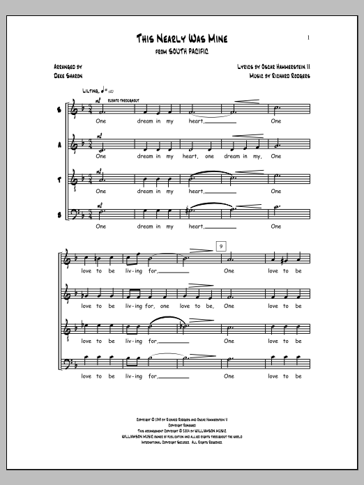 Download Deke Sharon This Nearly Was Mine Sheet Music and learn how to play SATB Choir PDF digital score in minutes