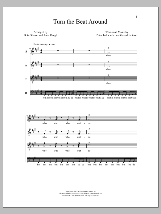 Download Deke Sharon Turn The Beat Around Sheet Music and learn how to play SATB Choir PDF digital score in minutes