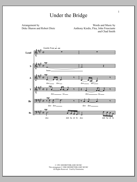 Download Deke Sharon Under The Bridge Sheet Music and learn how to play Choir PDF digital score in minutes