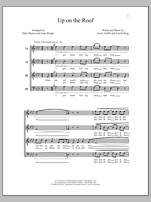 Download Deke Sharon Up On the Roof Sheet Music and learn how to play TTBB Choir PDF digital score in minutes