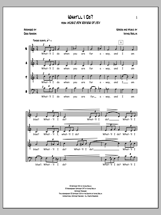 Download Deke Sharon What'll I Do? Sheet Music and learn how to play SATB Choir PDF digital score in minutes