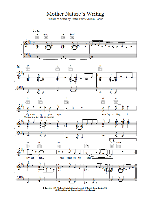 Download Del Amitri Sheet Music and learn how to play Piano, Vocal & Guitar (Right-Hand Melody) PDF score in minutes
