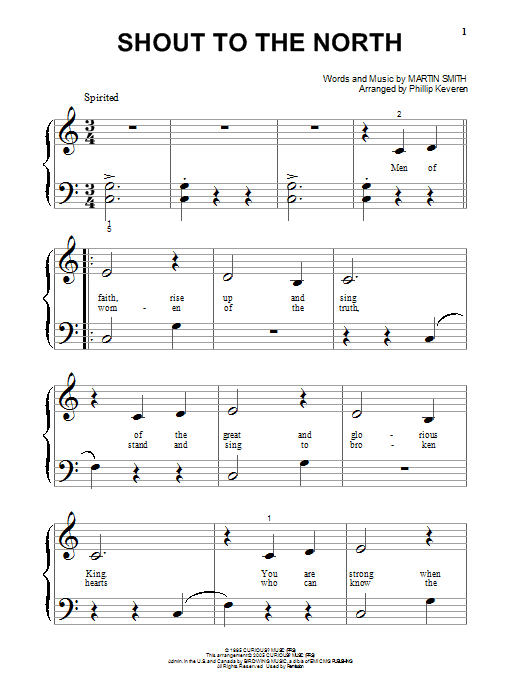 Download Delirious? Shout To The North Sheet Music and learn how to play Piano (Big Notes) PDF digital score in minutes