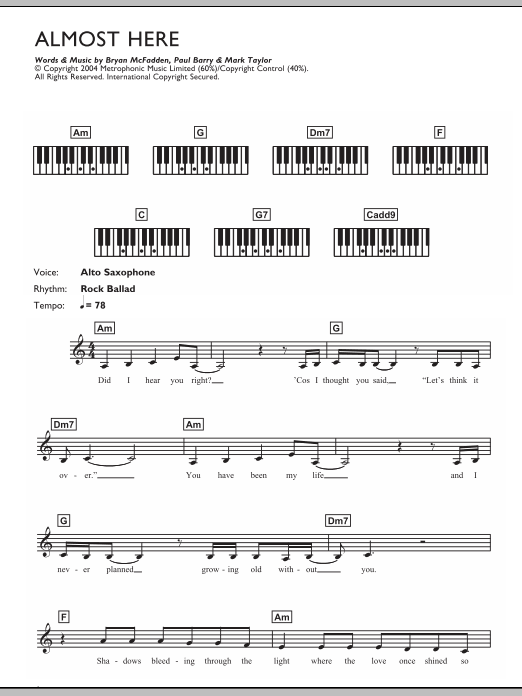 Download Delta Goodrem & Brian McFadden Almost Here Sheet Music and learn how to play Keyboard PDF digital score in minutes