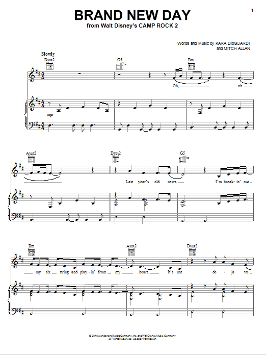 Download Demi Lovato Brand New Day Sheet Music and learn how to play Piano, Vocal & Guitar (Right-Hand Melody) PDF digital score in minutes