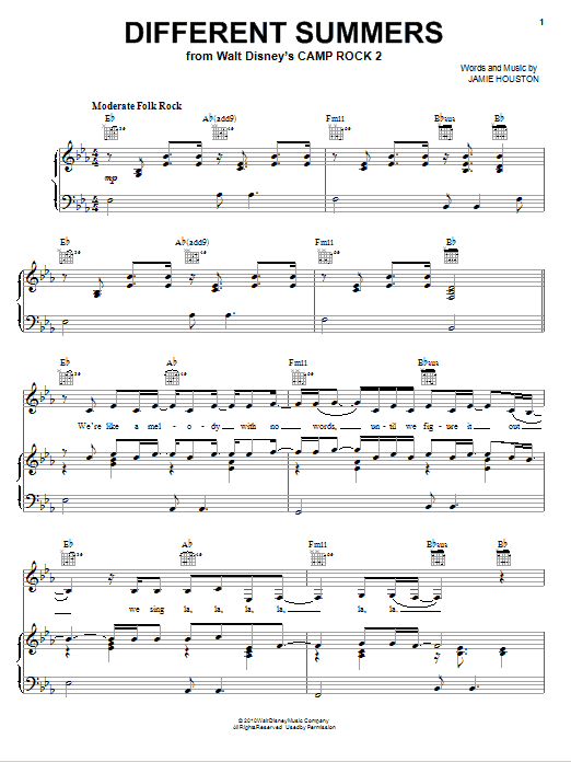 Download Demi Lovato Different Summers Sheet Music and learn how to play Piano, Vocal & Guitar (Right-Hand Melody) PDF digital score in minutes