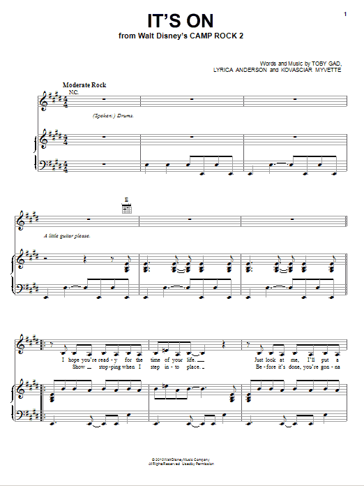 Download Demi Lovato It's On Sheet Music and learn how to play Piano, Vocal & Guitar (Right-Hand Melody) PDF digital score in minutes