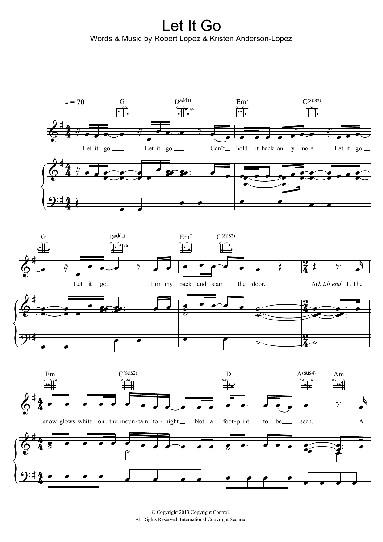 Download Demi Lovato Let It Go (Demi Lovato Version) Sheet Music and learn how to play Voice PDF digital score in minutes