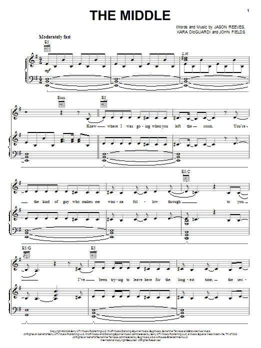 Download Demi Lovato The Middle Sheet Music and learn how to play Piano, Vocal & Guitar (Right-Hand Melody) PDF digital score in minutes