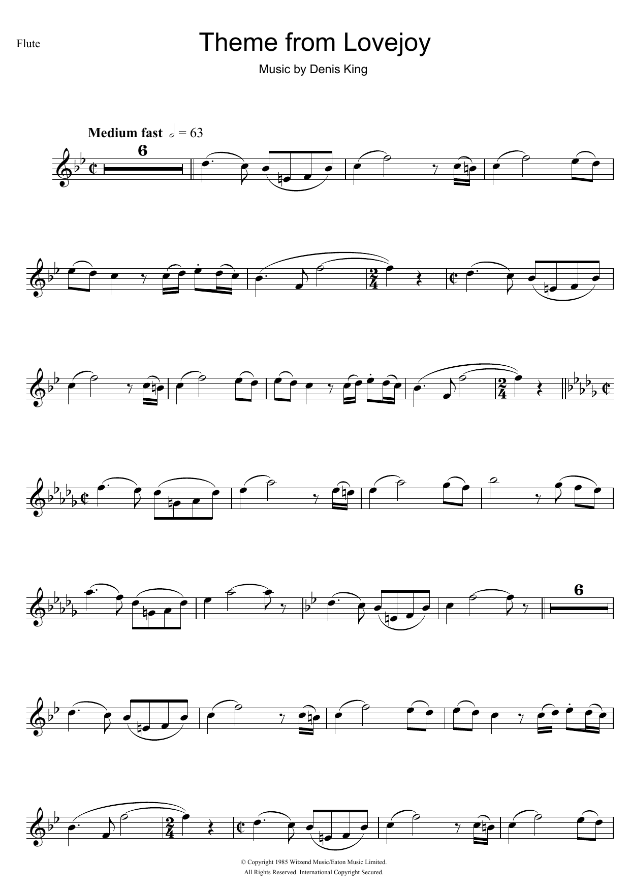 Download Denis King Theme from Lovejoy Sheet Music and learn how to play Alto Saxophone PDF digital score in minutes