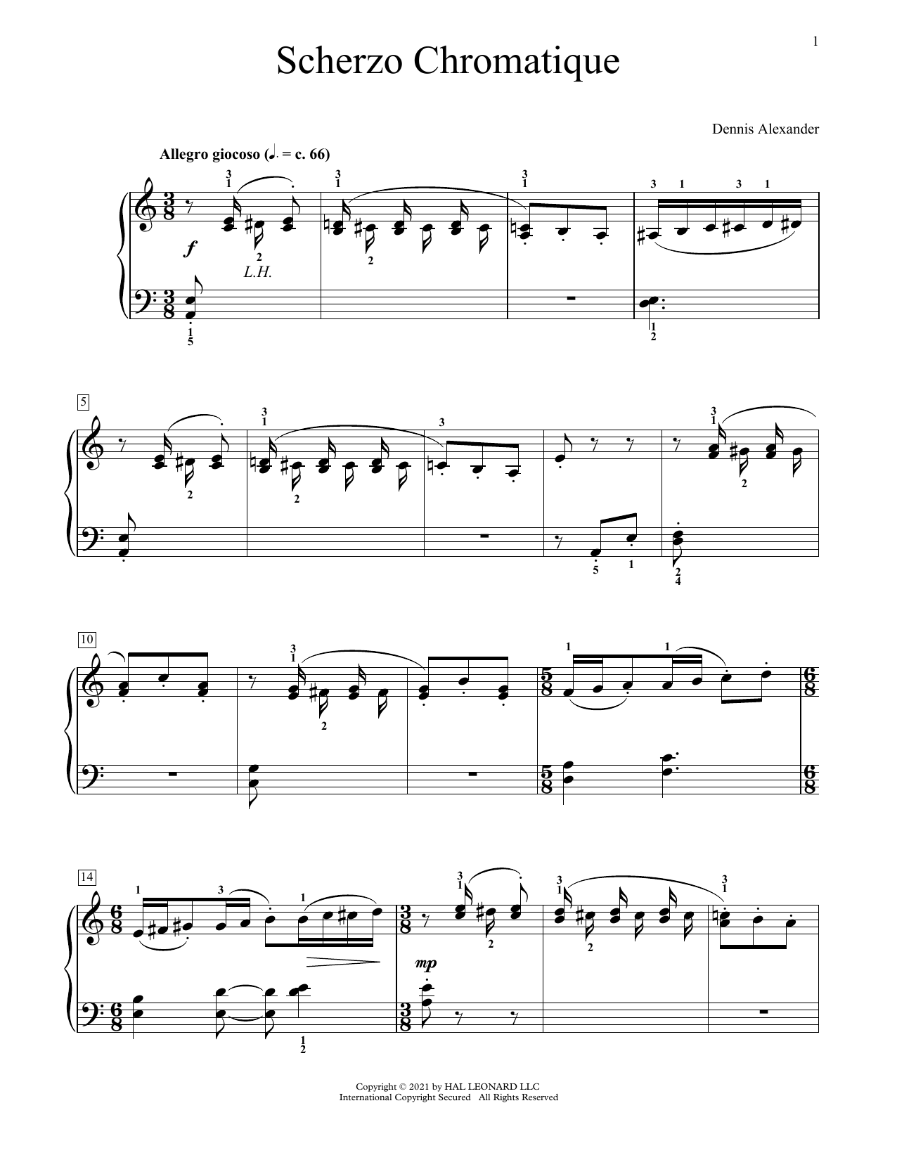 Download Dennis Alexander Scherzo Chromatique Sheet Music and learn how to play Educational Piano PDF digital score in minutes