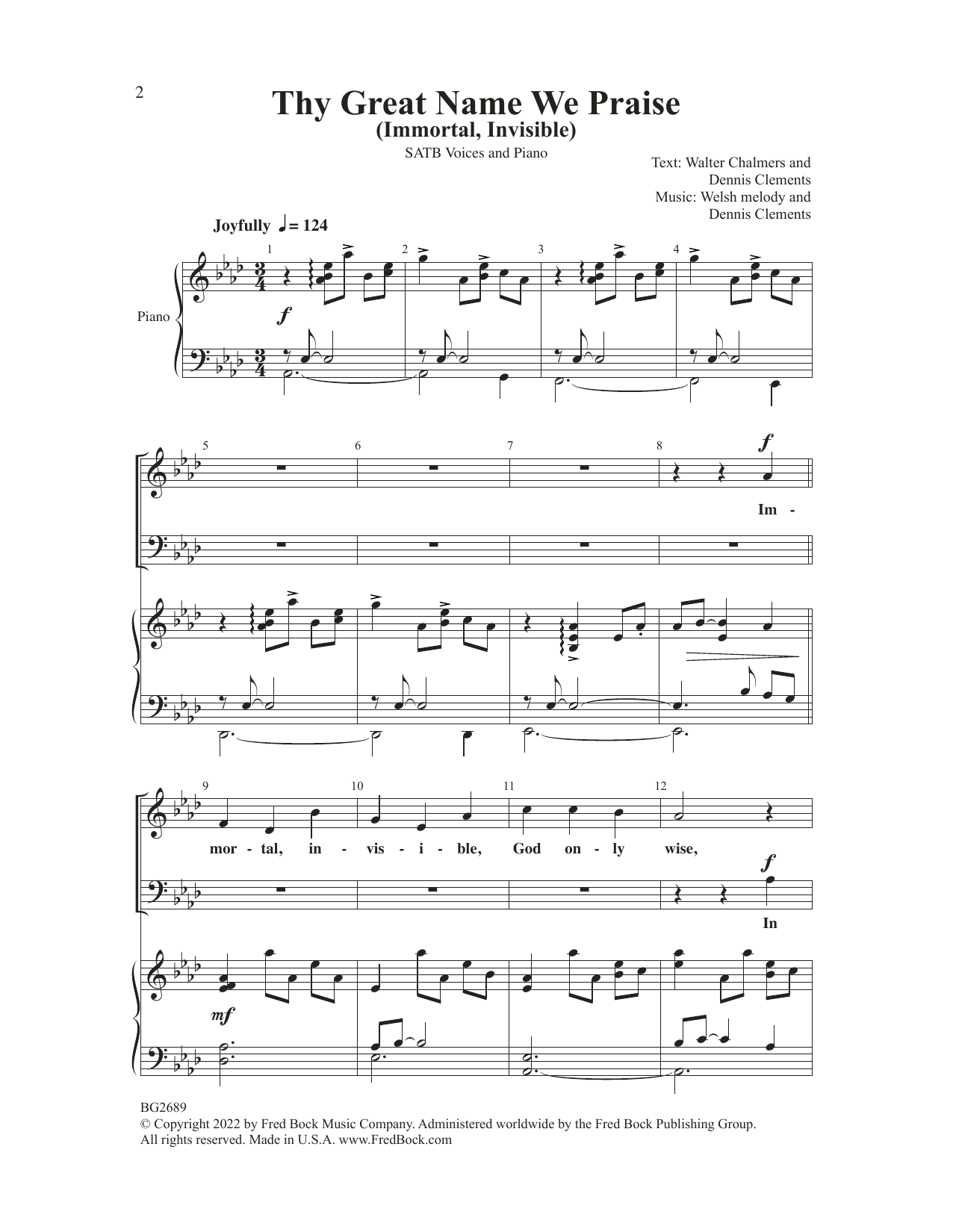 Download Dennis Clements Thy Great Name We Praise Sheet Music and learn how to play SATB Choir PDF digital score in minutes