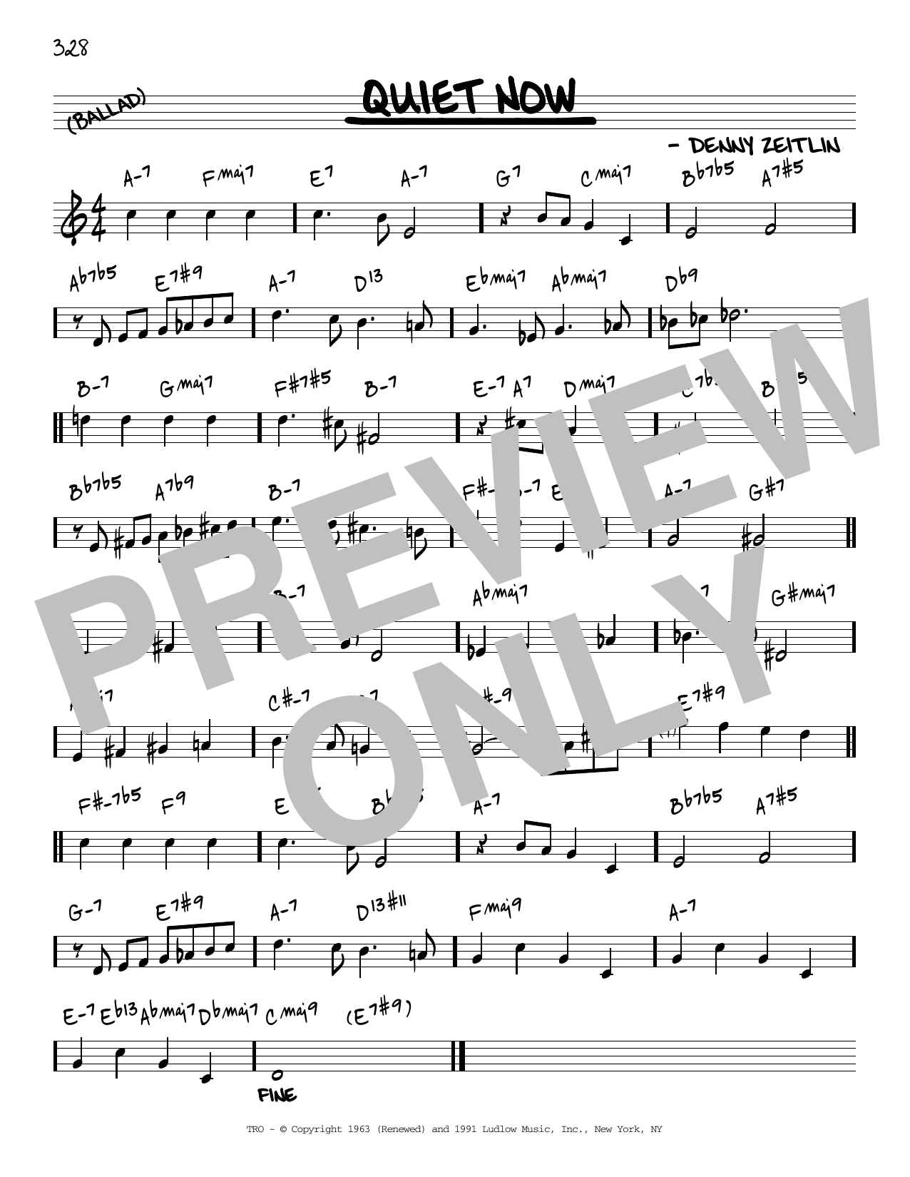 Download Denny Zeitlin Quiet Now [Reharmonized version] (arr. Jack Grassel) Sheet Music and learn how to play Real Book – Melody & Chords PDF digital score in minutes