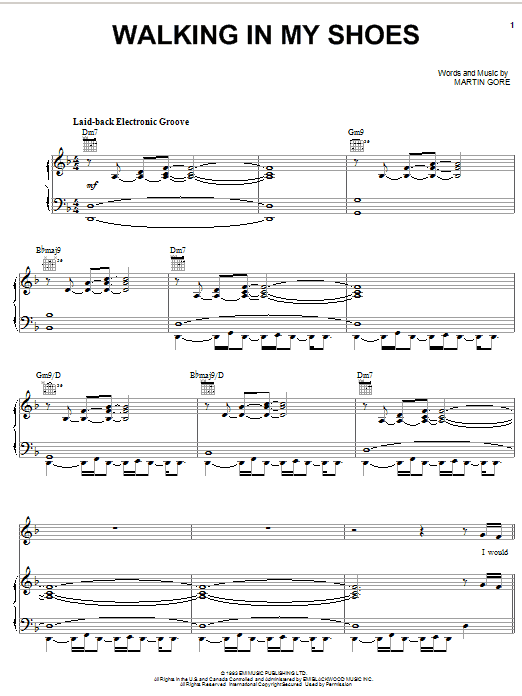 Download Depeche Mode Walking In My Shoes Sheet Music and learn how to play Piano, Vocal & Guitar (Right-Hand Melody) PDF digital score in minutes
