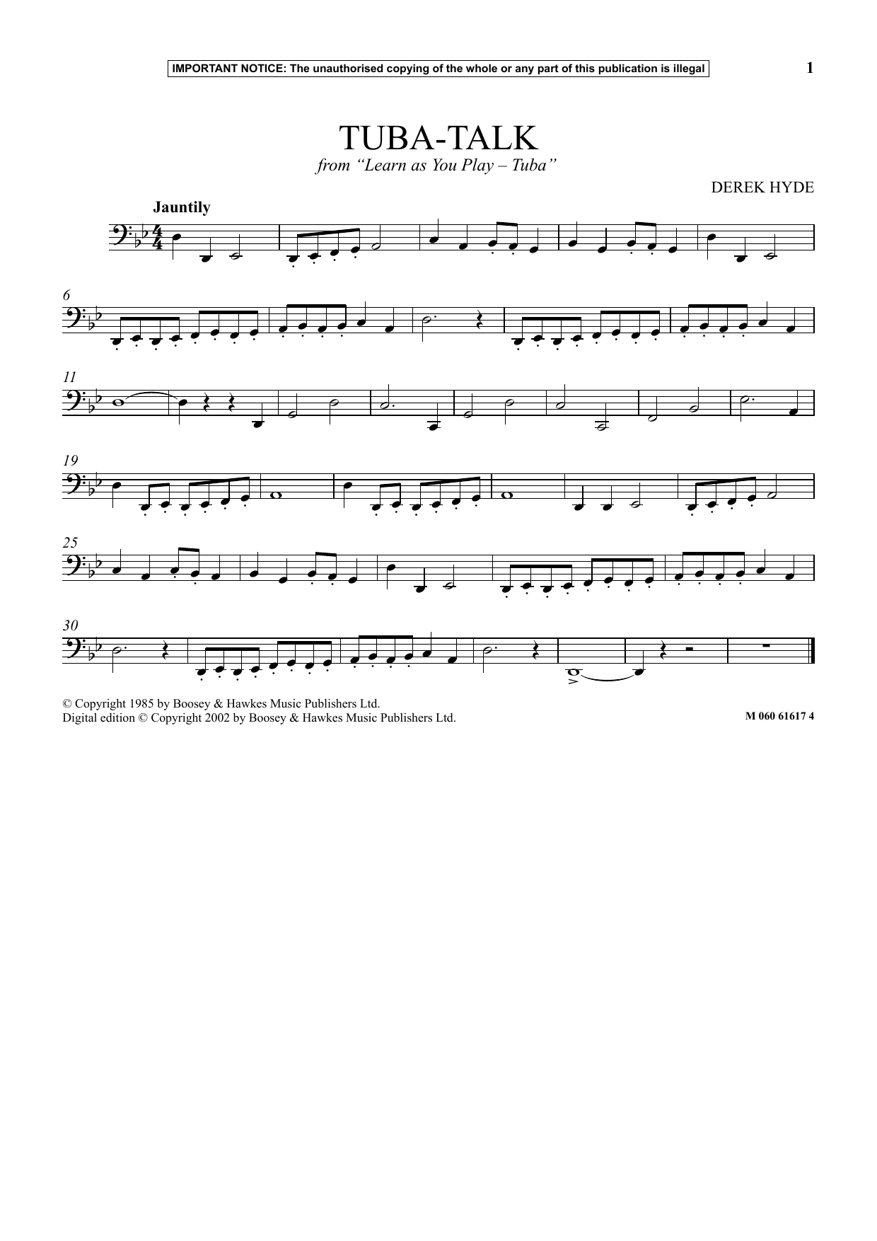 Download Derek Hyde Tuba Talk (from Learn As You Play Tuba) Sheet Music and learn how to play Instrumental Solo PDF digital score in minutes