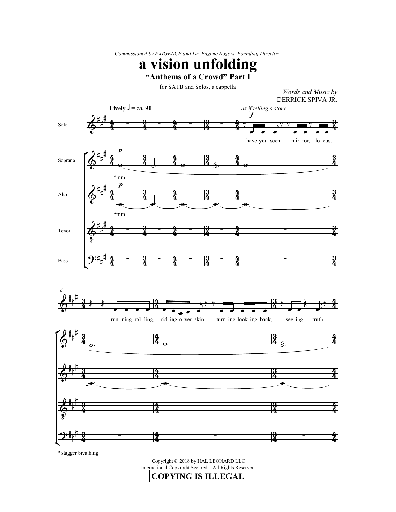 Download Derrick Spiva Vision Unfolding Sheet Music and learn how to play SATB Choir PDF digital score in minutes