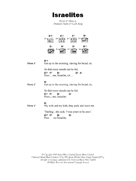 Download Desmond Dekker The Israelites Sheet Music and learn how to play Saxophone PDF digital score in minutes