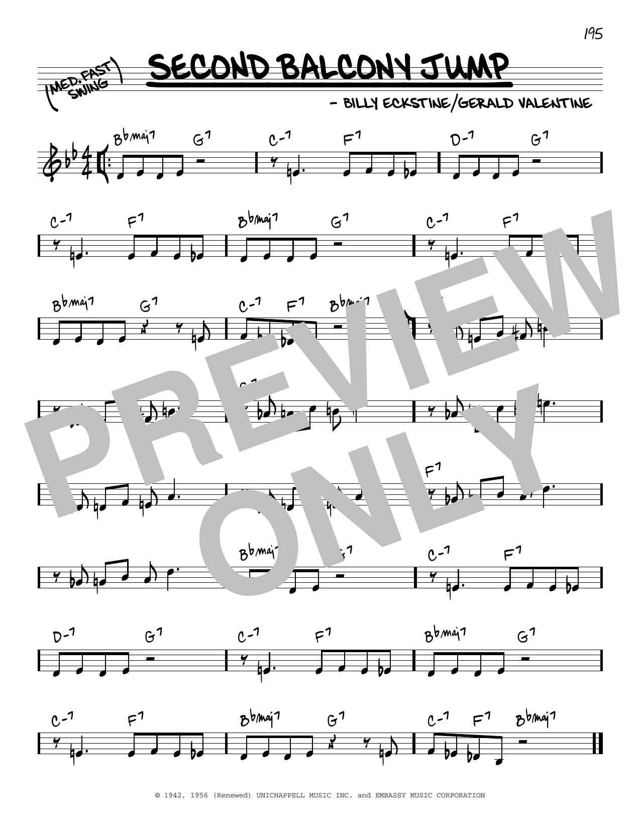 Download Dexter Gordon Second Balcony Jump Sheet Music and learn how to play Real Book – Melody & Chords PDF digital score in minutes