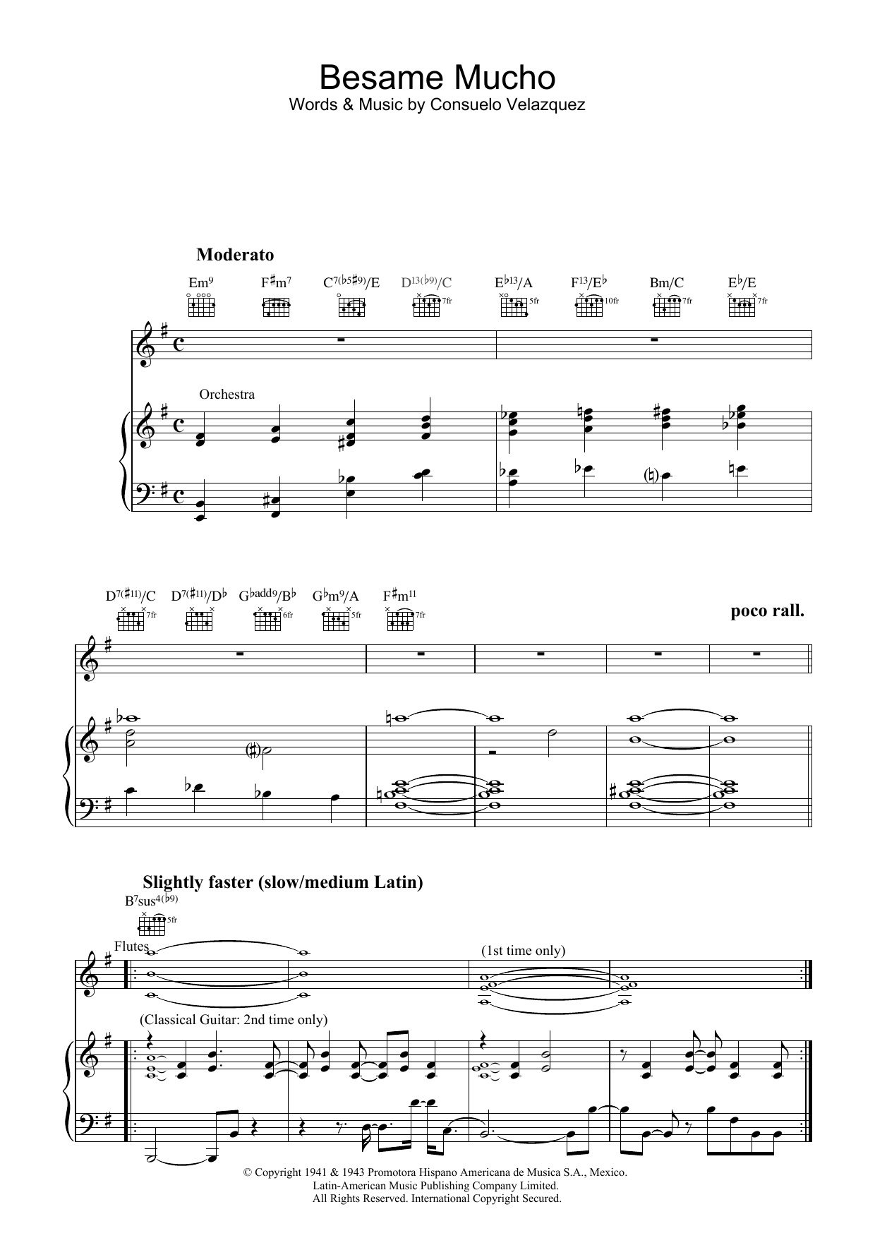 Download Diana Krall Besame Mucho Sheet Music and learn how to play Melody Line, Lyrics & Chords PDF digital score in minutes
