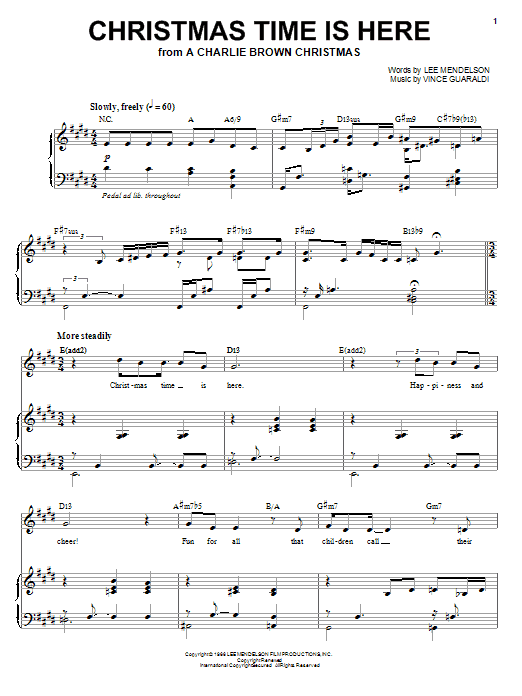 Download Diana Krall Christmas Time Is Here Sheet Music and learn how to play Piano & Vocal PDF digital score in minutes