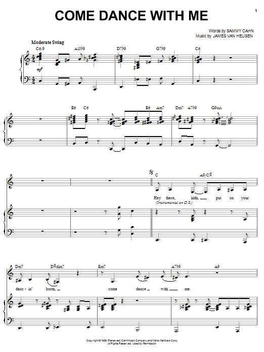 Download Diana Krall Come Dance With Me Sheet Music and learn how to play Piano & Vocal PDF digital score in minutes