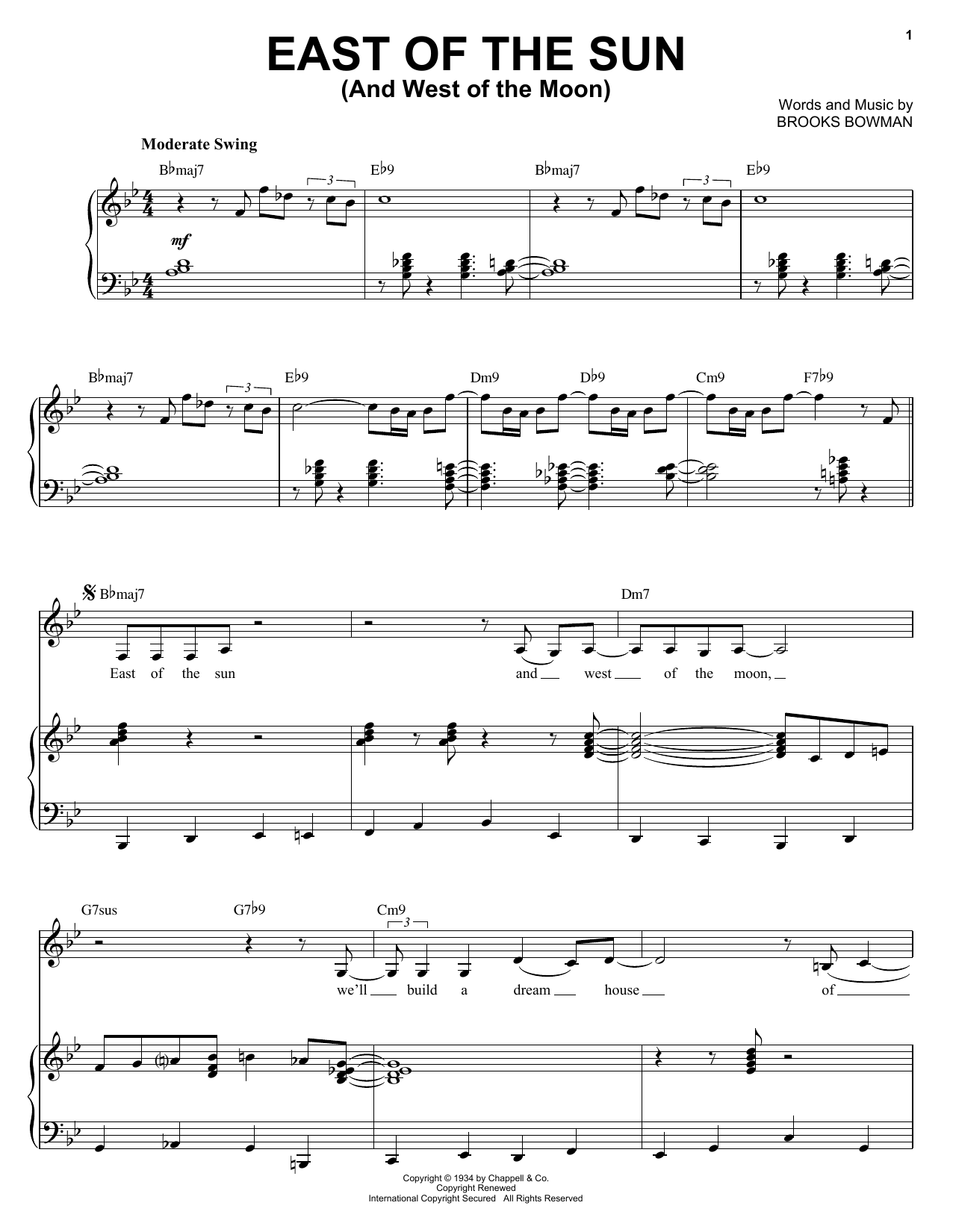 Download Diana Krall East Of The Sun (And West Of The Moon) Sheet Music and learn how to play Lead Sheet / Fake Book PDF digital score in minutes