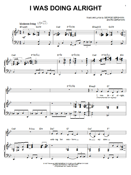 Download Diana Krall I Was Doing All Right Sheet Music and learn how to play Piano & Vocal PDF digital score in minutes