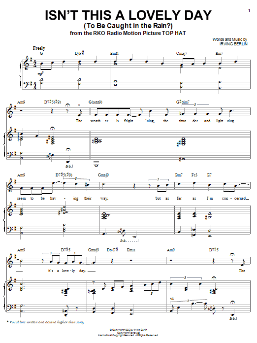 Download Diana Krall Isn't This A Lovely Day (To Be Caught In The Rain?) Sheet Music and learn how to play Piano & Vocal PDF digital score in minutes