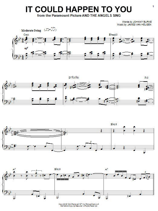 Download Diana Krall It Could Happen To You Sheet Music and learn how to play Piano, Vocal & Guitar (Right-Hand Melody) PDF digital score in minutes