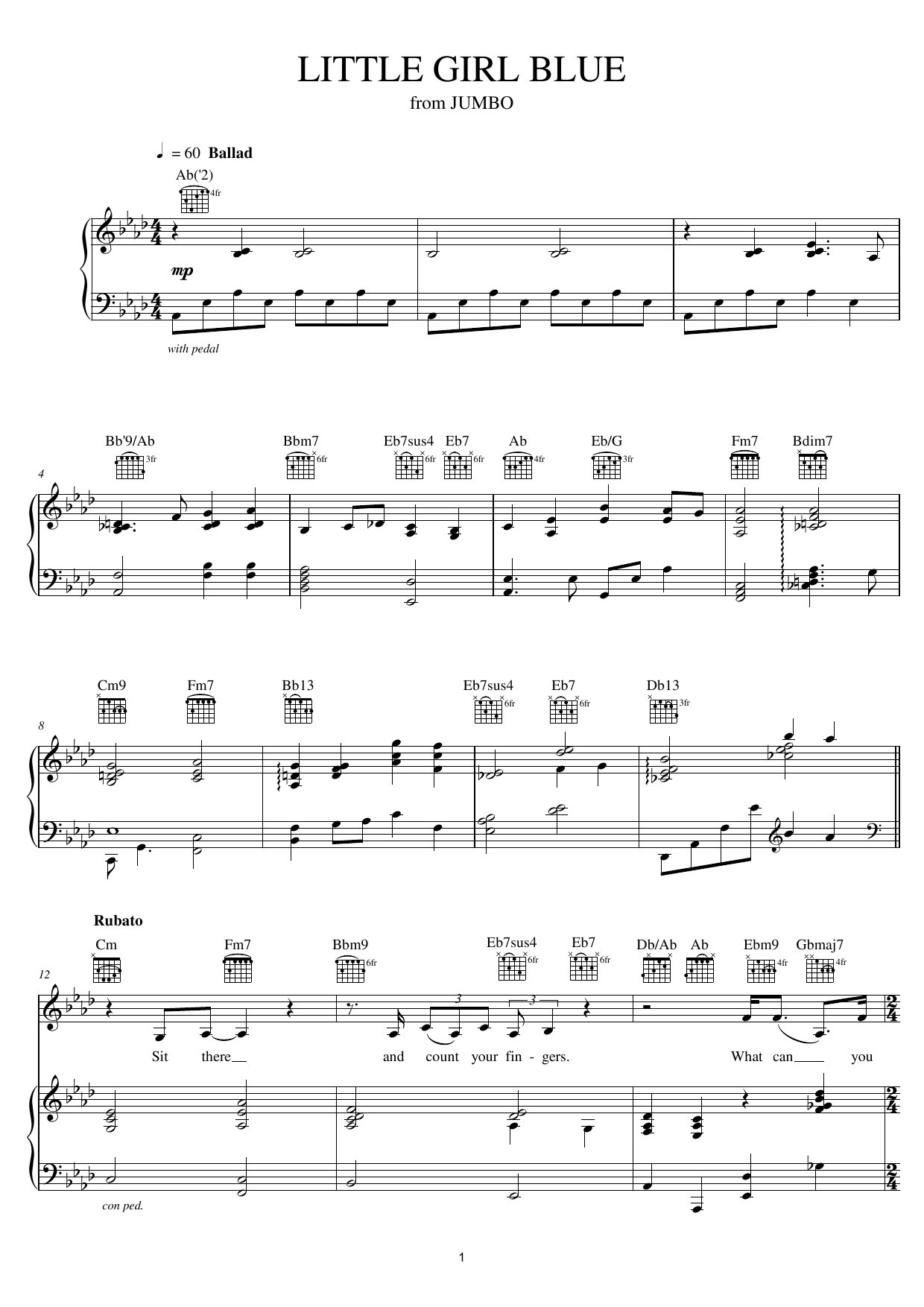 Download Diana Krall Little Girl Blue Sheet Music and learn how to play Piano, Vocal & Guitar (Right-Hand Melody) PDF digital score in minutes