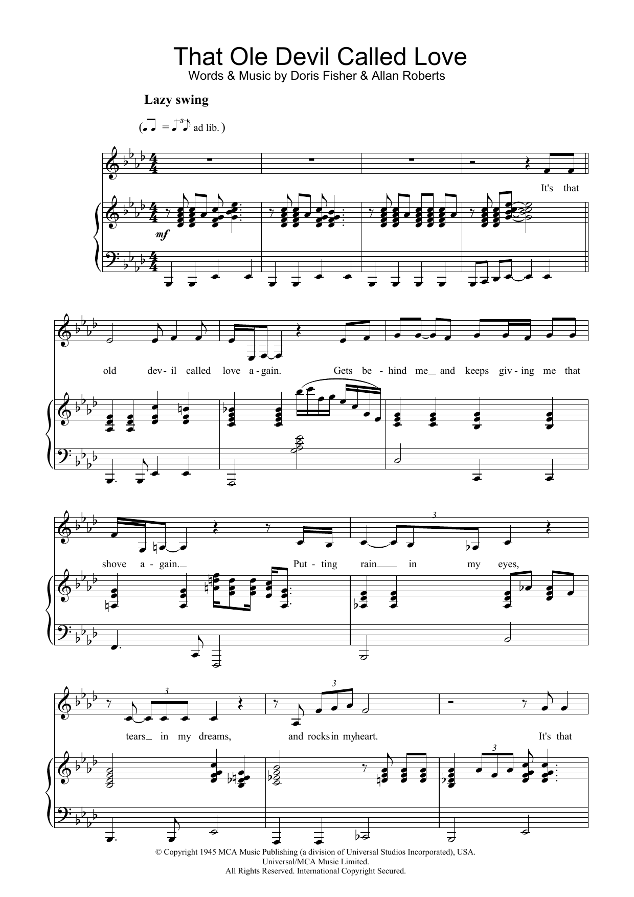 Download Diana Krall That Ole Devil Called Love Sheet Music and learn how to play Keyboard PDF digital score in minutes