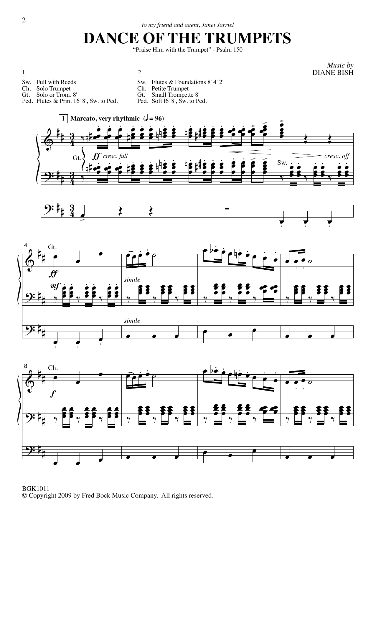 Download Diane Bish Dance Of The Trumpets Sheet Music and learn how to play Organ PDF digital score in minutes