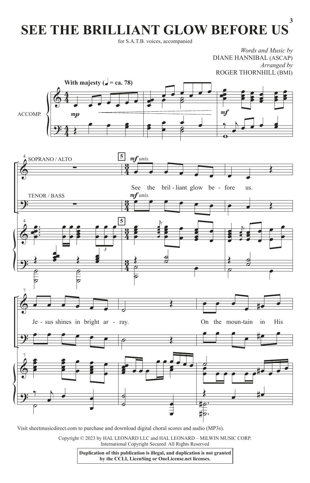 Download Diane Hannibal See The Brilliant Glow Before Us (arr. Roger Thornhill) Sheet Music and learn how to play SATB Choir PDF digital score in minutes