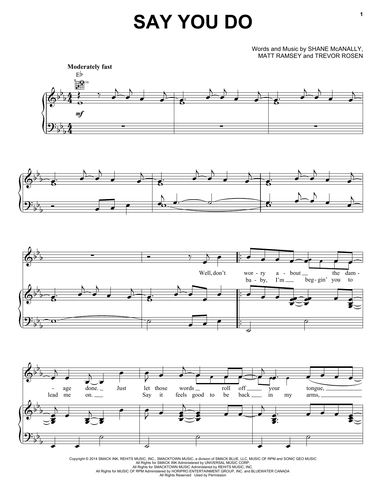 Download Dierks Bentley Say You Do Sheet Music and learn how to play Piano, Vocal & Guitar (Right-Hand Melody) PDF digital score in minutes