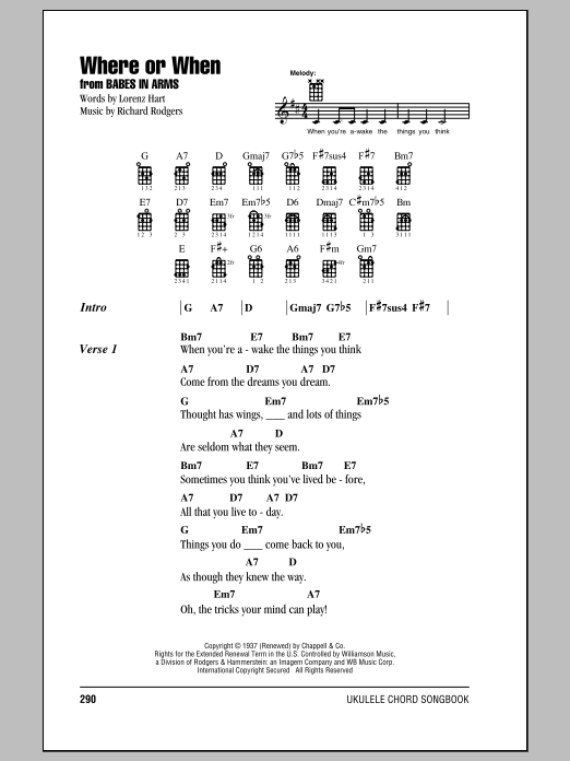 Download Dion & The Belmonts Where Or When Sheet Music and learn how to play Solo Guitar PDF digital score in minutes