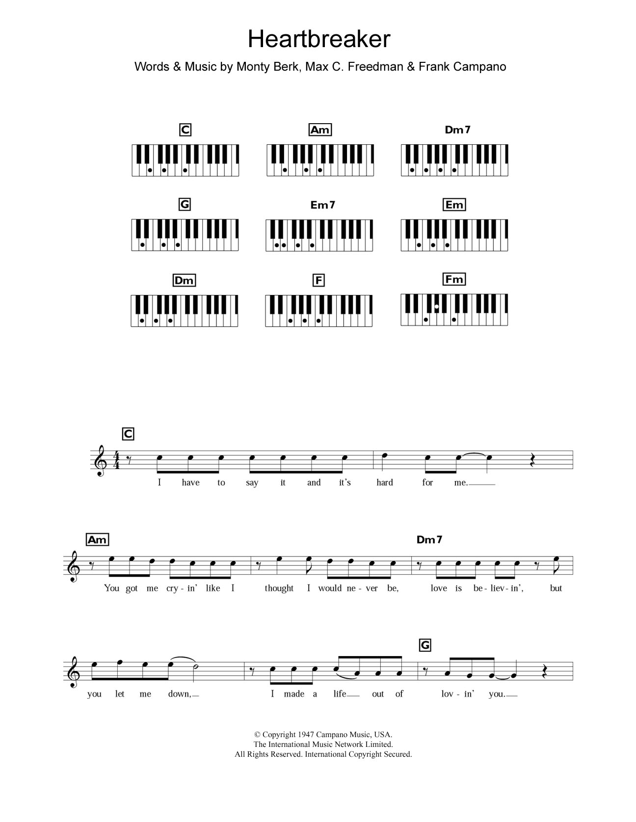 Download Dionne Warwick Heartbreaker Sheet Music and learn how to play Keyboard PDF digital score in minutes