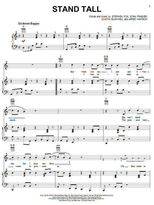 Download Dirty Heads Stand Tall Sheet Music and learn how to play Piano, Vocal & Guitar (Right-Hand Melody) PDF digital score in minutes