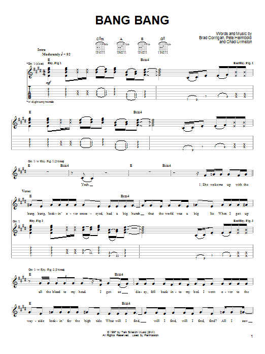 Download Dispatch Bang Bang Sheet Music and learn how to play Guitar Tab PDF digital score in minutes