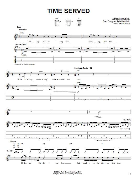 Download Dispatch Time Served Sheet Music and learn how to play Guitar Tab PDF digital score in minutes