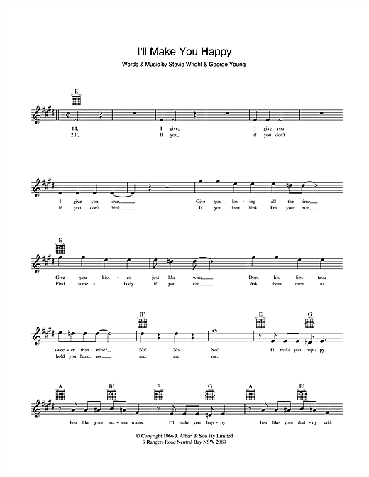 Divinyls I Ll Make You Happy Sheet Music Notes Chords Melody Line Lyrics Chords Download Rock 39370 Pdf