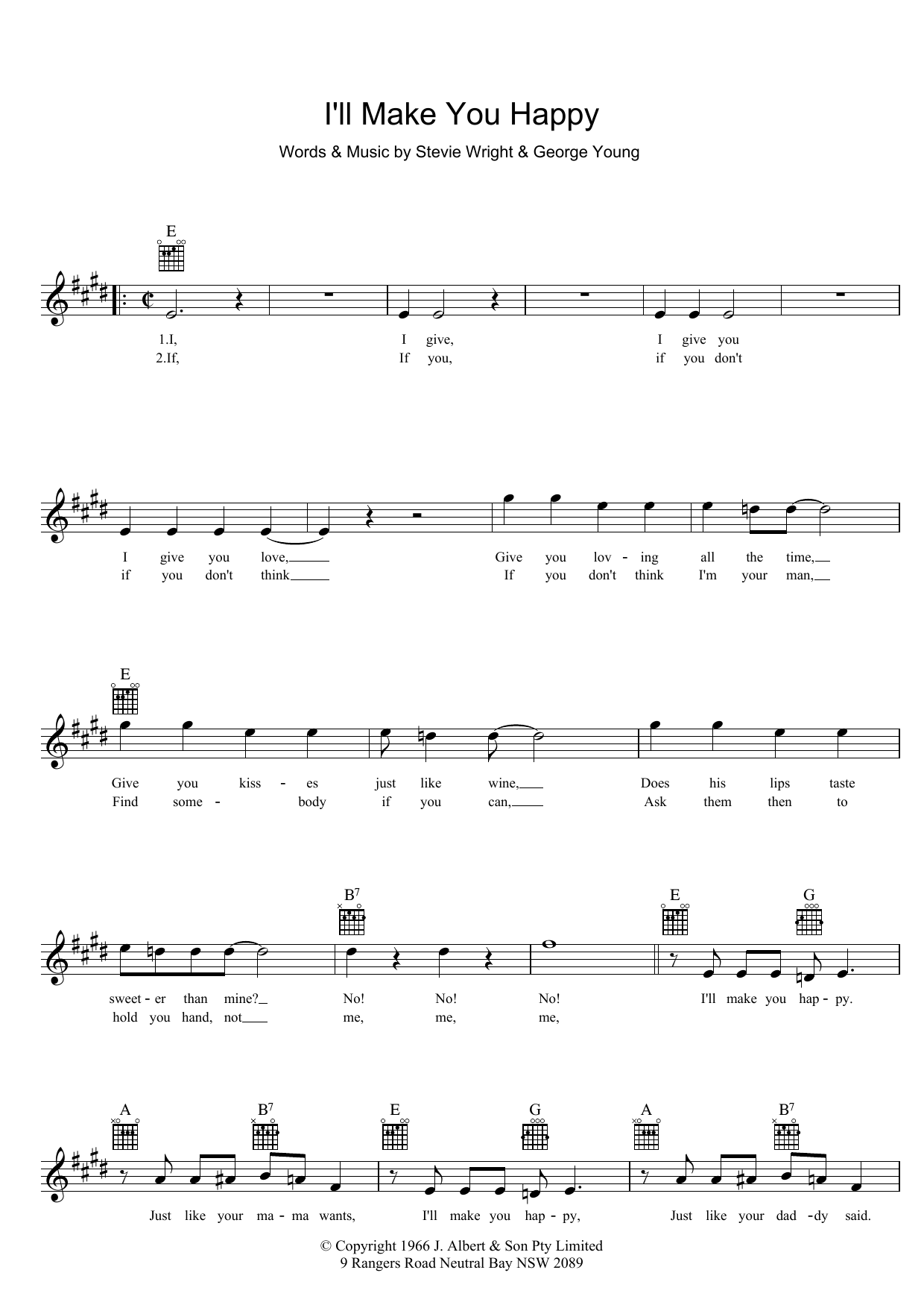 Download Divinyls I'll Make You Happy Sheet Music and learn how to play Melody Line, Lyrics & Chords PDF digital score in minutes