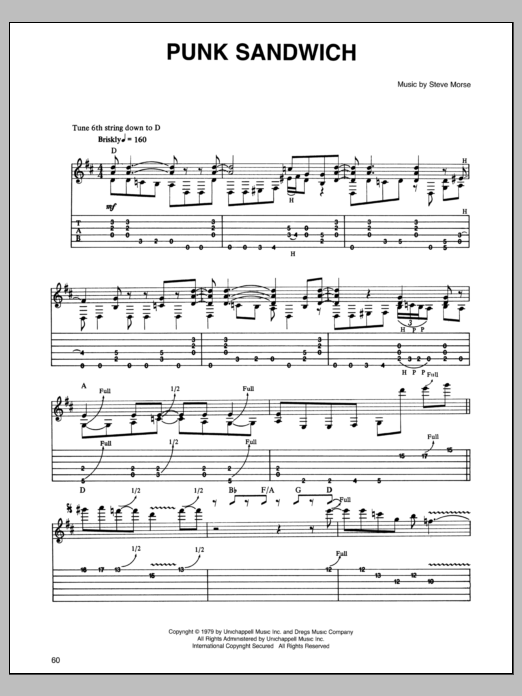 Download Dixie Dregs Punk Sandwich Sheet Music and learn how to play Guitar Tab PDF digital score in minutes