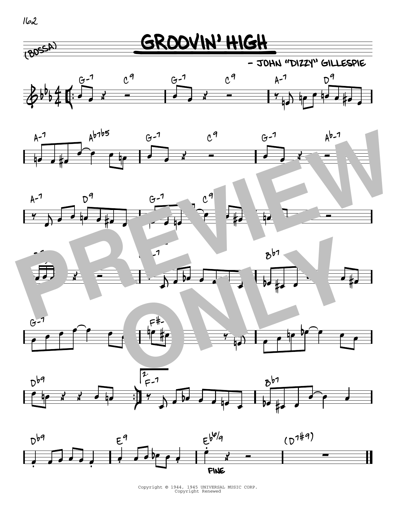 Download Dizzy Gillespie Groovin' High [Reharmonized version] (arr. Jack Grassel) Sheet Music and learn how to play Real Book – Melody & Chords PDF digital score in minutes