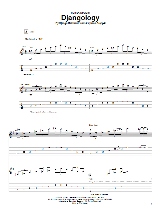 Download Django Reinhardt Djangology Sheet Music and learn how to play Guitar Tab PDF digital score in minutes