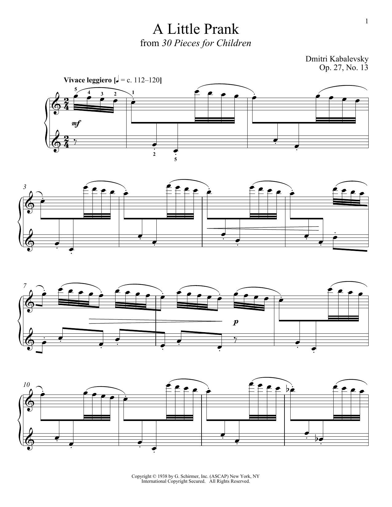 Download Richard Walters A Little Prank Sheet Music and learn how to play Piano PDF digital score in minutes